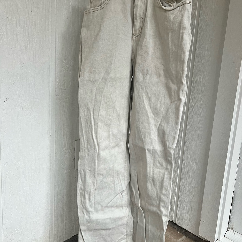 Sincerely Jules Cream High-Rise Straight Jeans – Size 28